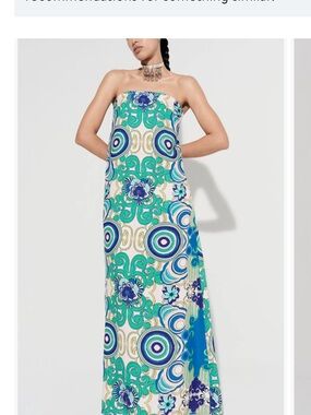 De Loreta Aloe Maxi Dress - Lunada print - Strapless option - Groovy XXL